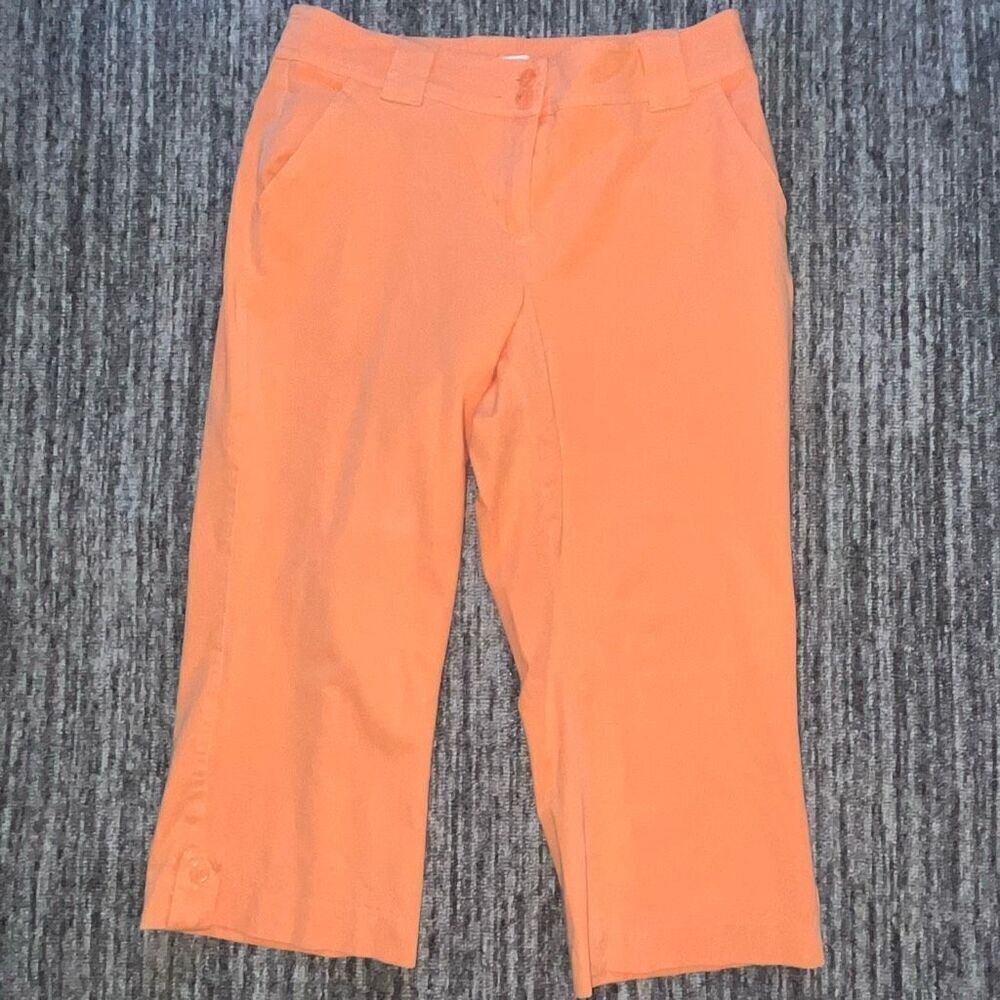 Coldwater Creek Women’s Size 6 Petite Capri Pants Melon Orange Summer Stretch